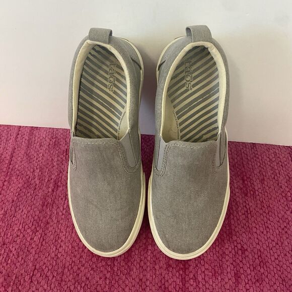 Taos Footwear Rubber Soul Slip On Canvas Sneakers Gray Size 6.5 - Picture 10 of 10